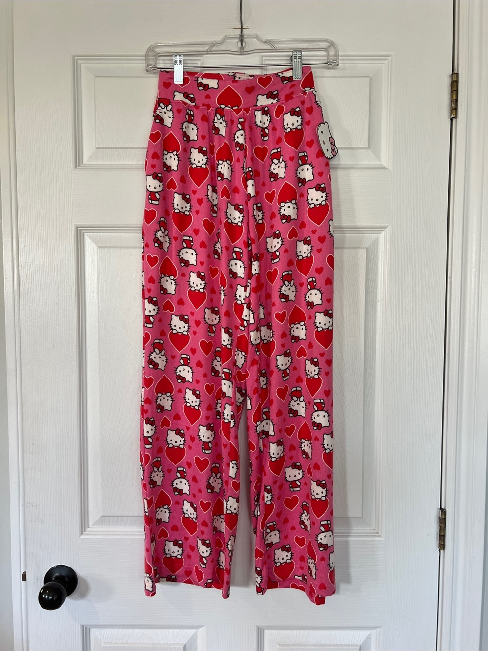 Hello Kitty Pink Heart Print Pajama Pants